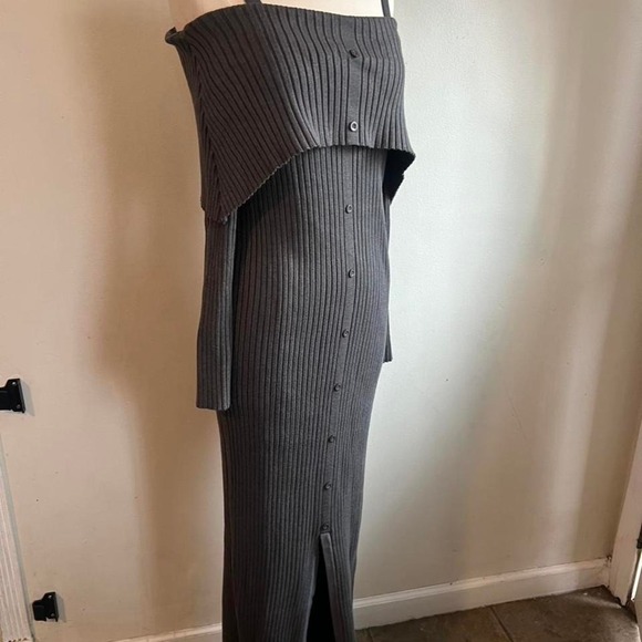 Killstar Dusk empress dress Grey Size M bodycon maxi stretchy party dress - Picture 2 of 5